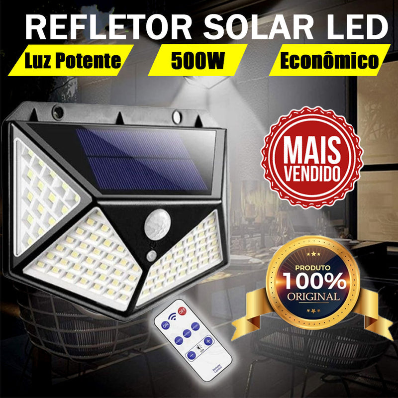 Refletor LED Solar Sustentável com Sensor de Movimento